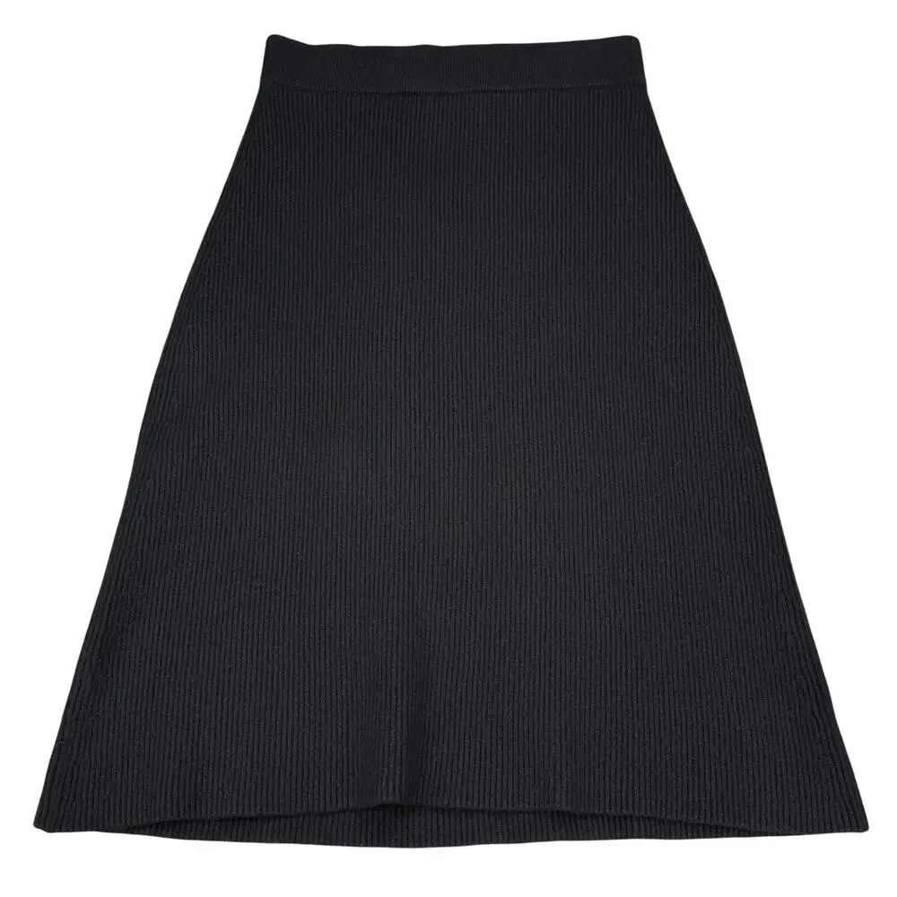 SEZANE Naella Wool Blend Skirt Black Size Medium - Picture 5 of 8